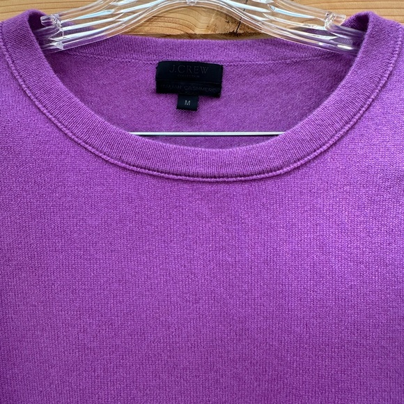 J. Crew NWOT Collection 100% Italian Cashmere Purple Magenta Sweater medium - Picture 5 of 16